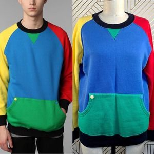 Lazy Oaf Colorblock Colorful Crew Sweatshirt